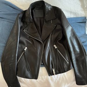 All Saints Dalby Leather Biker Jacket, great condition max worn in, size 2